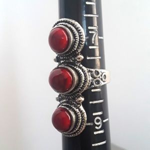 Silvertone Cabochon Ring